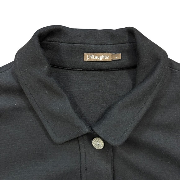 J. McLaughlin Tunic 3/4 Sleeve Black‎ Top Women's Size Large - Picture 6 of 11